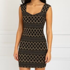 Black and Gold Bodycon Dress